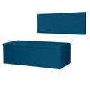 Ver imagem 1 de Kit Cabeceira Painel e Calçadeira Baú King 1,95m Berlim Suede Azul Marinho Sky Mobile