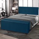 Ver imagem 2 de Kit Cabeceira Painel e Calçadeira Baú King 1,95m Berlim Suede Azul Marinho Sky Mobile