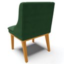 Ver imagem 6 de Kit 4 Cadeiras Decorativas Sala de Jantar Base Fixa de Madeira Firenze Veludo Verde Esmeralda/Castan