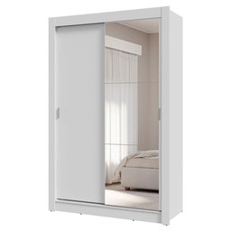 Guarda-roupa Solteiro 2 Portas de Correr com Espelho 4 Gavetas Branco Vivare Plus Madesa - 2