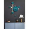 Relógio De Parede 3d Contemporâneo Nórdico Metal Verde 84x55 - 3