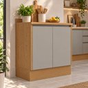 Ver imagem 1 de Balcão de Cozinha 80 cm Áurea 100% MDF Cinamomo/Fendi