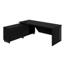 Ver imagem 2 de Mesa Executiva com Armário Lateral e Caixa de Tomadas 3 Gavetas 180cm Corporate Preto