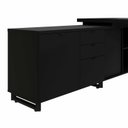 Ver imagem 4 de Mesa Executiva com Armário Lateral e Caixa de Tomadas 3 Gavetas 180cm Corporate Preto