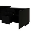 Ver imagem 6 de Mesa Executiva com Armário Lateral e Caixa de Tomadas 3 Gavetas 180cm Corporate Preto