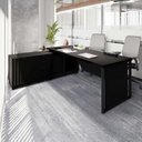 Ver imagem 1 de Mesa Executiva com Armário Lateral e Caixa de Tomadas 3 Gavetas 180cm Corporate Preto