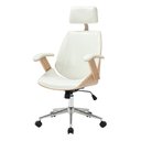 Ver imagem 1 de Cadeira Office Lisboa Madeira Natural Pu Branco - 75637