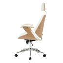 Ver imagem 3 de Cadeira Office Lisboa Madeira Natural Pu Branco - 75637