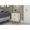 Mesa de Cabeceira com 2 Gaveta Pés Palito Retrô Ferrara- Off White - 1