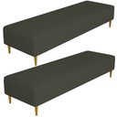 Ver imagem 1 de Kit 02 Puffs Decorativo Sala de Estar Bali W01 Pés Palito 210x60cm Linho Verde Musgo - Lyam Decor