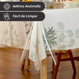 Kit 4 Toalhas de Mesa Quadrada 70x70 Plástico Transparente - 2