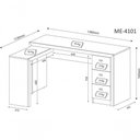 Ver imagem 2 de Mesa para Escritório Home Office Me4101 Mdp Amendoa