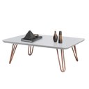 Ver imagem 1 de Mesa de Centro Turquesa 90 X 70 Cm Pé Cobre Branco