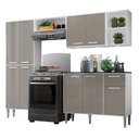 Ver imagem 1 de Cozinha Compacta Multimóveis Xangai FG3415 com 3 Leds Armário e Balcão Branca/Lacca Fumê