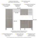 Ver imagem 3 de Cozinha Compacta Multimóveis Xangai FG3415 com 3 Leds Armário e Balcão Branca/Lacca Fumê