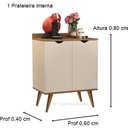 Ver imagem 2 de Aparador 2 Portas Buffet Cantinho do Café Pés Palito Perola / Nature - Comprar Moveis em Casa