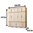 Ver imagem 2 de Guarda Roupa 6 Gavetas 5 Portas Londres Mdf Casal Industrial