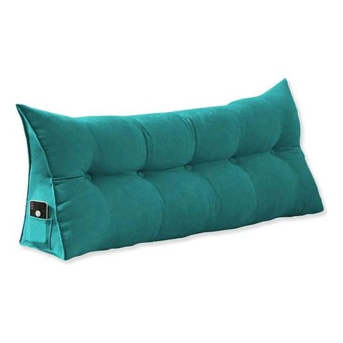Almofada Decorativa Mel King 195cm Suede:azul-turquesa/liso