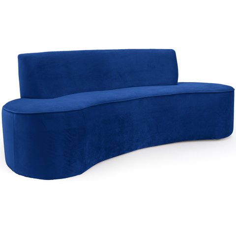 Sofá 3 Lugares 180cm Mônaco Veludo Azul Royal - Nexta Casa