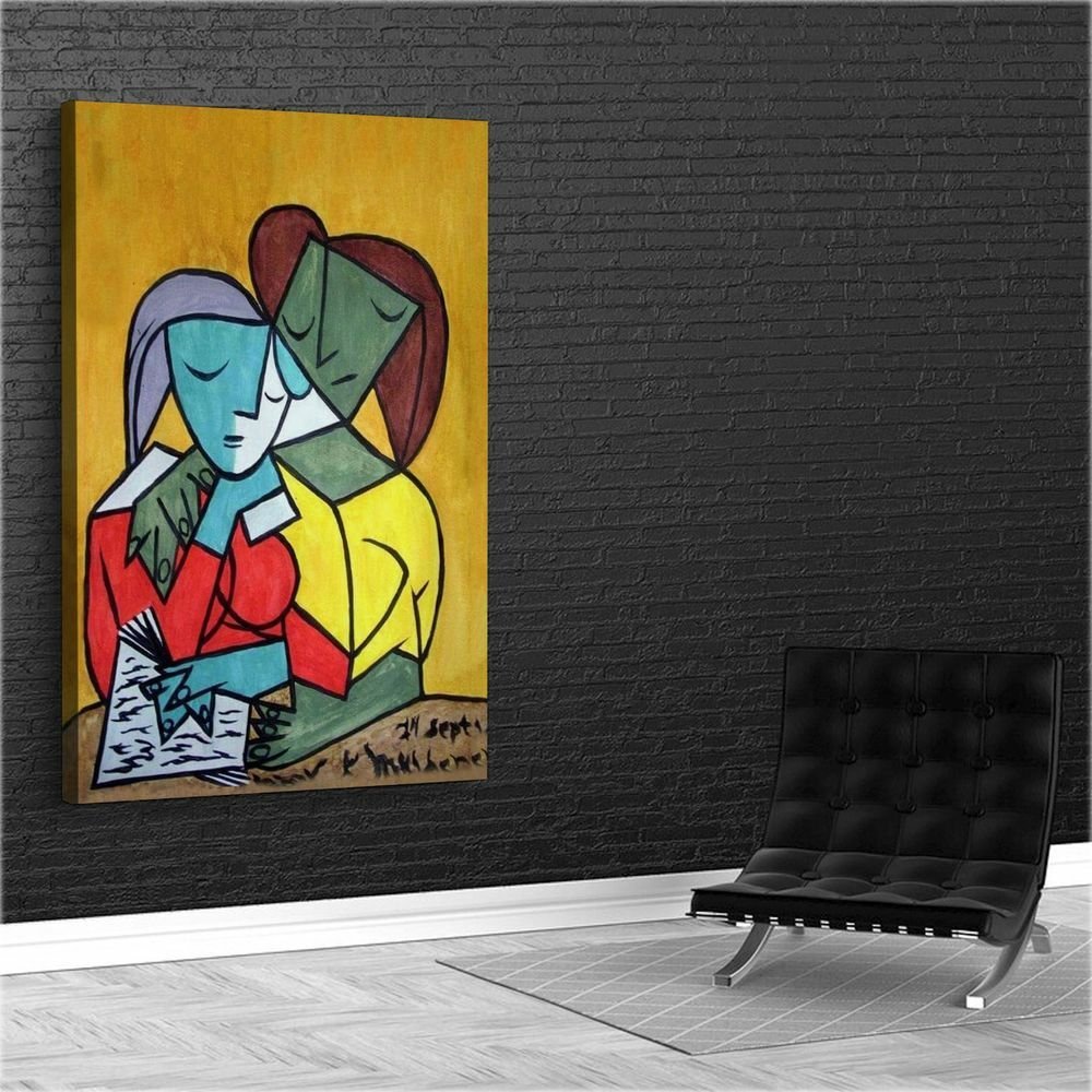 Quadro Decorativo Pablo Picasso Duas Mulheres Lendo:120x80 cm/BORDA INFINITA