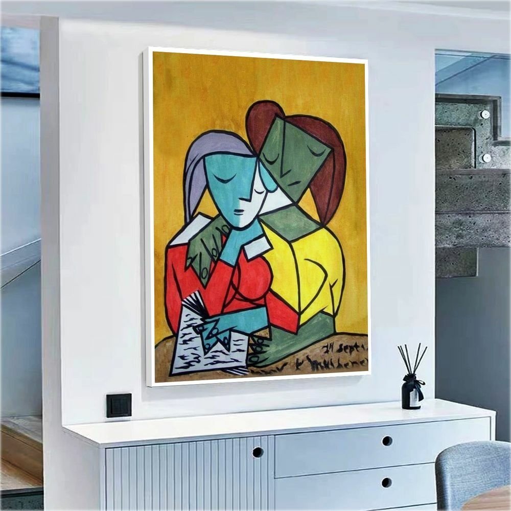 Quadro Decorativo Pablo Picasso Duas Mulheres Lendo:120x80 cm