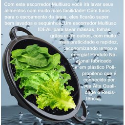 Escorredor de Massa com Alça - Preto - 1