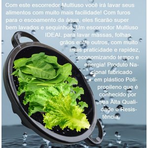Escorredor de Massa com Alça - Preto