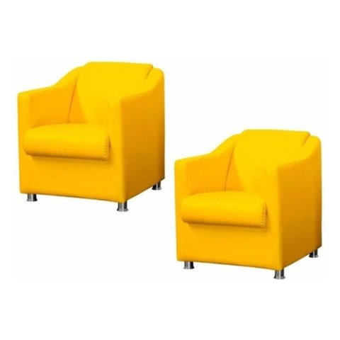 Kit 2 Poltronas Decorativa Bia Suede Marron Twdecora