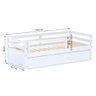 Bicama Solteiro Slim com Grade de Proteção Madeira Maciça Branco Housin - 4