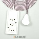 Ver imagem 2 de Extensão Elétrica 5 Metros Pp 2x0,75mm2 Revestido Tecido Rosa Brilhoso Cabos Immediate Régua de 3 Sa