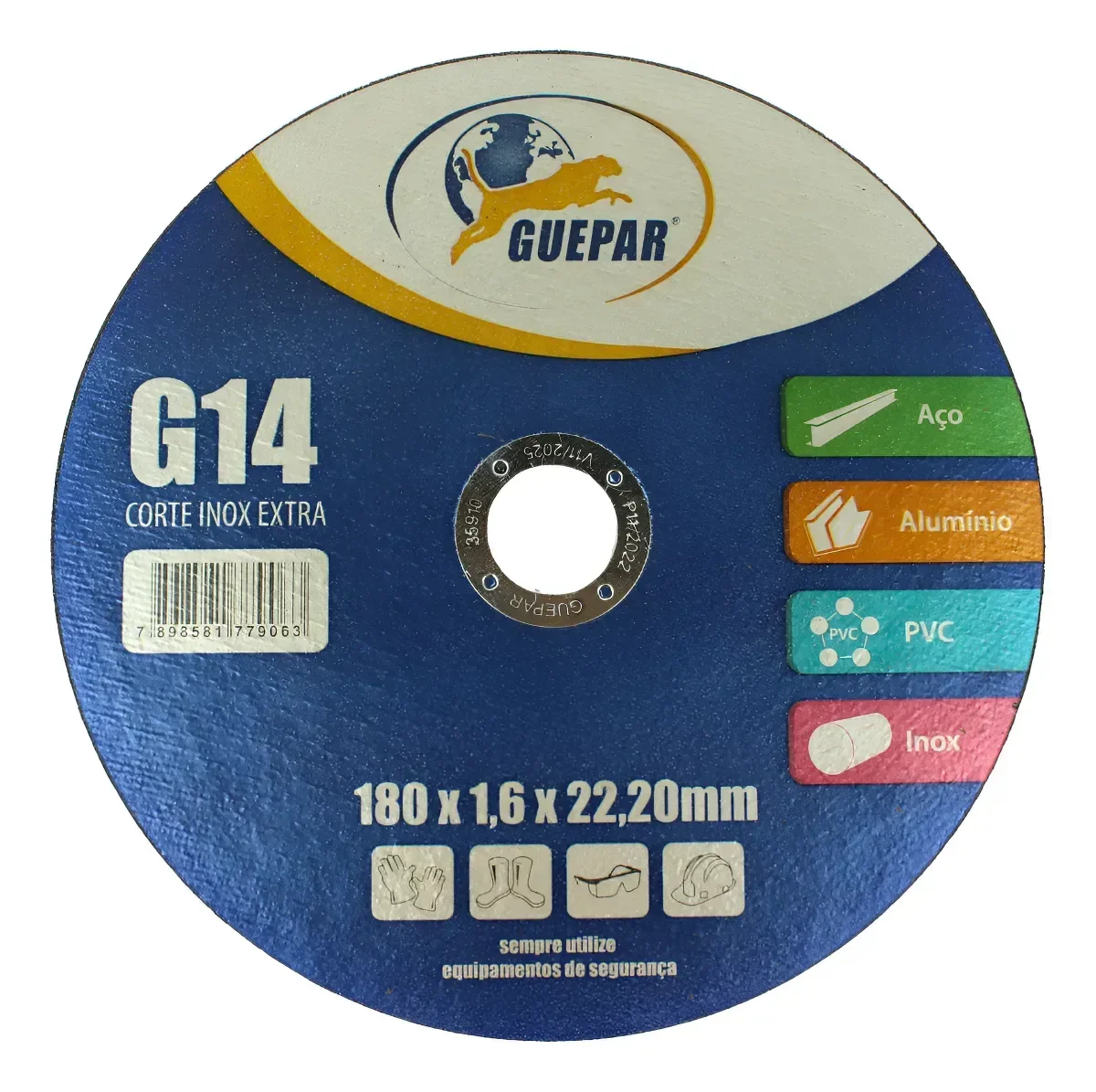 Kit de 10 Disco de Corte 180x1,6x22,20 Mm Aço Alumínio Inox