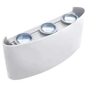 Arandela 6 Fachos Sobrepor Branca Ip65 Led 6w 3000k Bivolt Alumínio para Área Externa