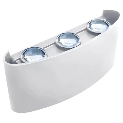 Arandela 6 Fachos Sobrepor Branca Ip65 Led 6w 3000k Bivolt Alumínio para Área Externa