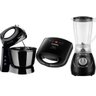 Kit Cozinha Mondial Liquidificador Batedeira e Sanduicheira Preto 220v - 1