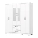 Ver imagem 2 de Guarda-roupa Caju 06 Pts. C/ Espelho Branco - Henn