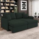 Ver imagem 2 de Sofá Cama Retrátil para Sala de Estar 234cm Una K01 Veludo Verde Musgo - Lyam Decor