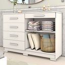 Ver imagem 3 de Cômoda Tailândia 2 Portas 5 Gavetas Branco - Panorama Móveis