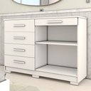 Ver imagem 6 de Cômoda Tailândia 2 Portas 5 Gavetas Branco - Panorama Móveis