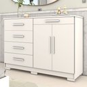 Ver imagem 1 de Cômoda Tailândia 2 Portas 5 Gavetas Branco - Panorama Móveis