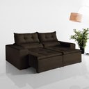 Ver imagem 2 de Sofa Retratil e Reclinavel Monaco 196cm Kc Rei de Casa Veludo Marrom