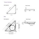 Ver imagem 7 de Ralo Triangular Inox Vertex Inox Escovado 22 Cm
