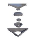 Ver imagem 1 de Ralo Triangular Inox Vertex Inox Escovado 22 Cm