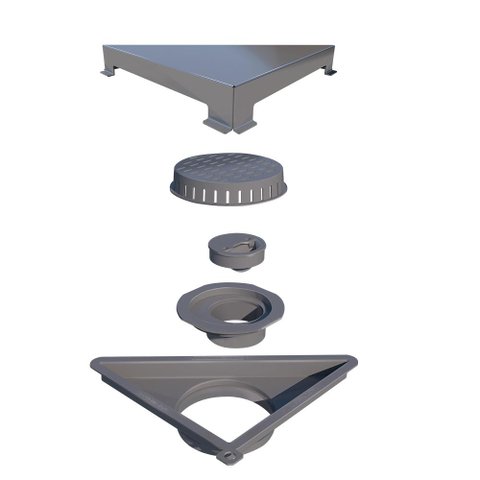 Ralo Triangular Inox Vertex Inox Escovado 22 Cm