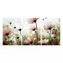 Ver imagem 1 de Kit 3 Quadros Retangulares 90x60 - Flores Cosmo