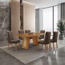 Ver imagem 4 de Mesa de Jantar Carolina 180cm Tampo MDF Laminado Canto Copo com 6 Cadeiras Carolina