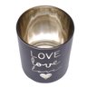 Castiçal de Vidro Love With Heart Preto/dourado 8,8 X 10cm - 2