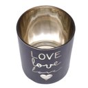 Ver imagem 2 de Castiçal de Vidro Love With Heart Preto/dourado 8,8 X 10cm