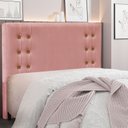 Ver imagem 1 de Cabeceira Queen 160cm Veludo Gênova Rosa