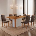 Ver imagem 1 de Mesa de Jantar Isadora 180 cm Tampo MDF Laminado Canto Copo com 6 Cadeiras Aline