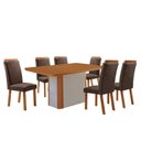 Ver imagem 2 de Mesa de Jantar Isadora 180 cm Tampo MDF Laminado Canto Copo com 6 Cadeiras Aline